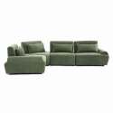 Divano angolare modulare 4 posti in tessuto con cuscini