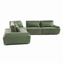 Divano angolare modulare 5 posti in tessuto con cuscini