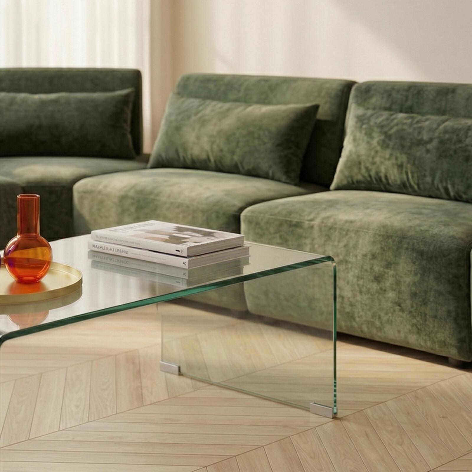 Divano angolare modulare 5 posti in tessuto con cuscini