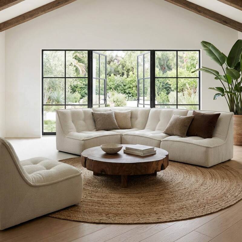 Divano modulare 3 posti in velluto a coste (2/6)