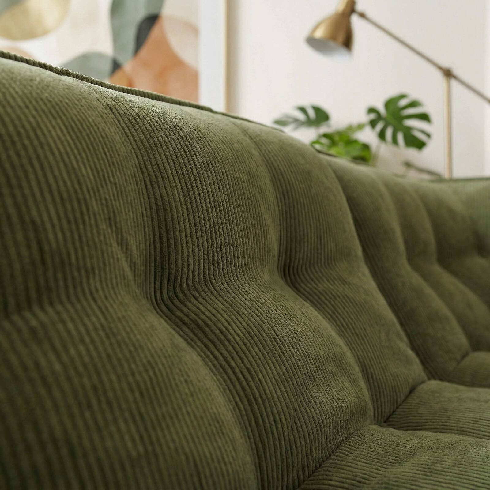 Divano modulare 3 posti in velluto a coste