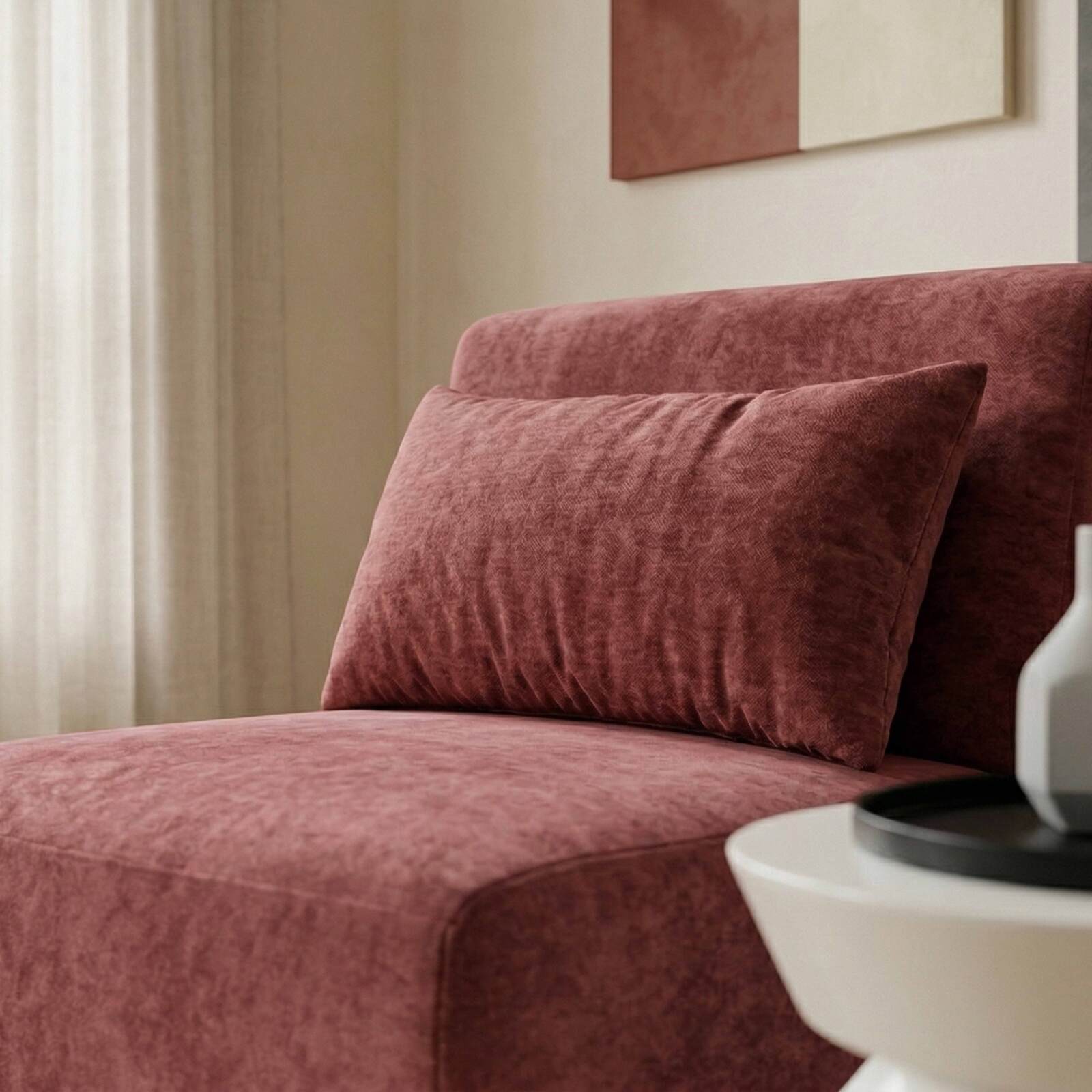 Poltrona in tessuto per divano modulare con cuscino