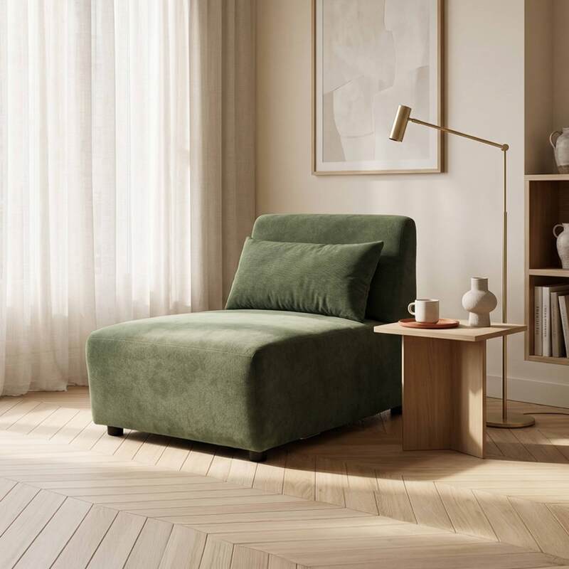 Poltrona in tessuto per divano modulare con cuscino (3/8)