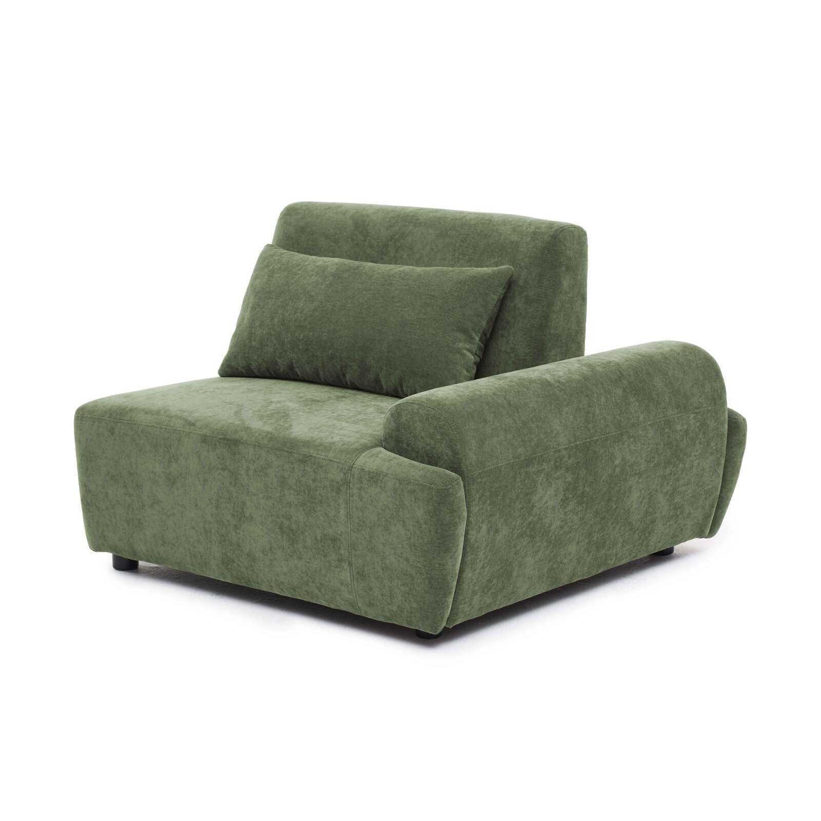 Poltrona sinistra per divano modulare in tessuto con cuscini