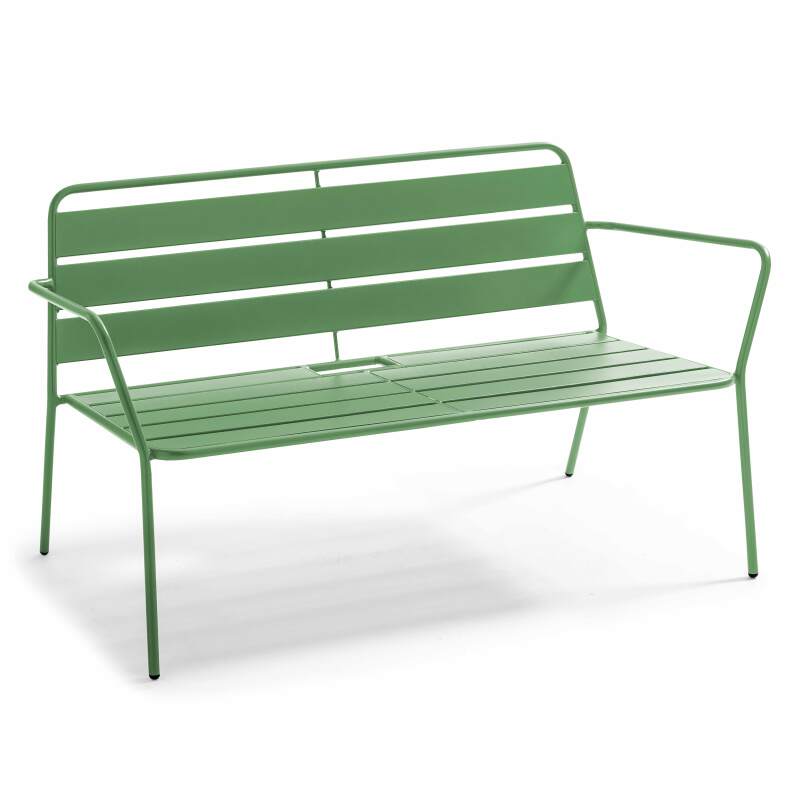 Salotto da giardino in metallo 4 posti, 1 Tavolina da salotto, 2 poltrone, 1 divano (5/7)