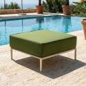 Divano modulare da esterno 5 posti con 2 poltrone, 2 poltrone angolari e 1 pouf