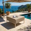 Divano modulare da esterno 5 posti con 2 poltrone, 2 poltrone angolari e 1 pouf