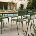 Tavolo da giardino effetto legno in metallo y polywood 6 persone 160x90 cm