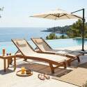 Sdraio da giardino in legno reclinabili con ruote - Set di 2