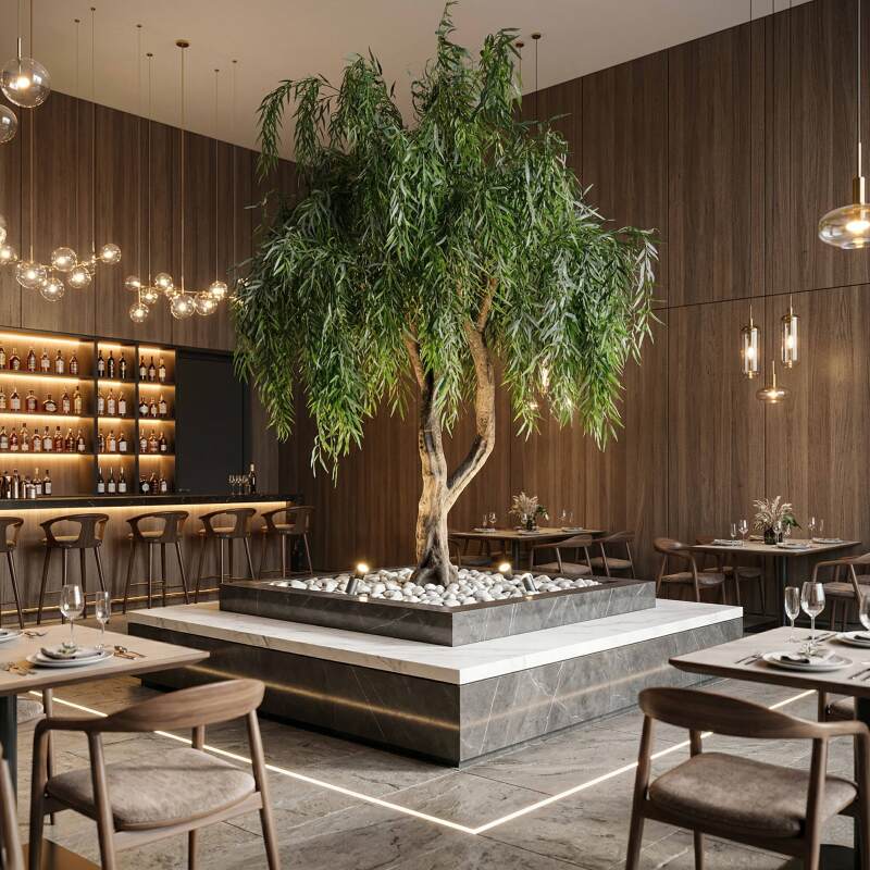 Salice piangente artificiale di alta qualità, alto 300 cm - Lifestyle