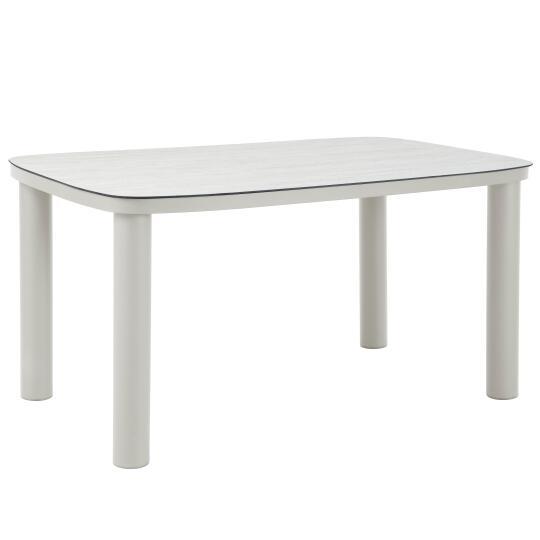 Tavolo da giardino struttura in alluminio per 6 persone 150x90 cm | Oviala