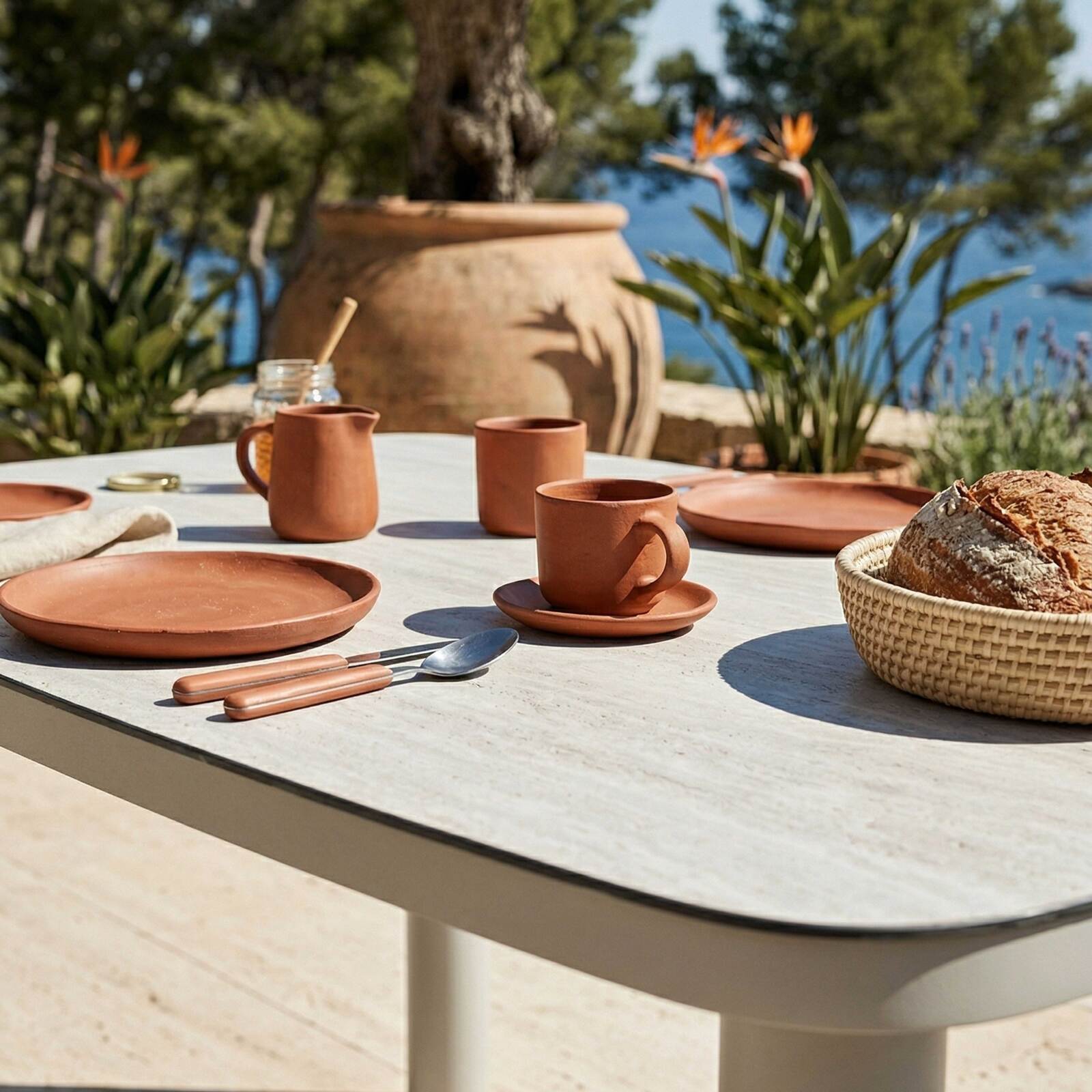 Tavolo da giardino struttura in alluminio per 6 persone 150x90 cm