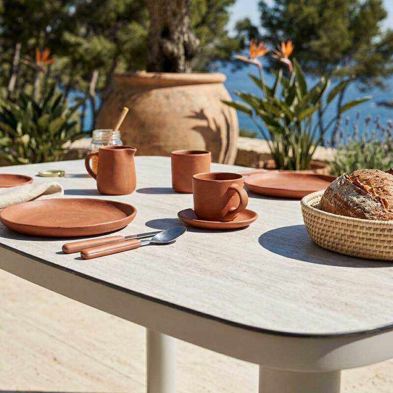 Tavolo da giardino struttura in alluminio per 6 persone 150x90 cm (3/7)