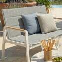 Mobile da giardino in alluminio a 4 posti con 1 divano, 2 poltrone e tavolino