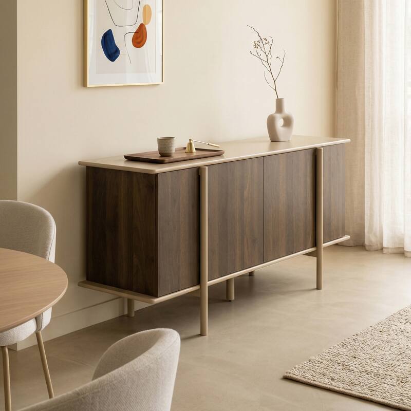 Buffet effetto legno 4 ante 180 cm