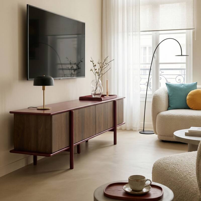 Mobile TV in effetto legno 180 cm