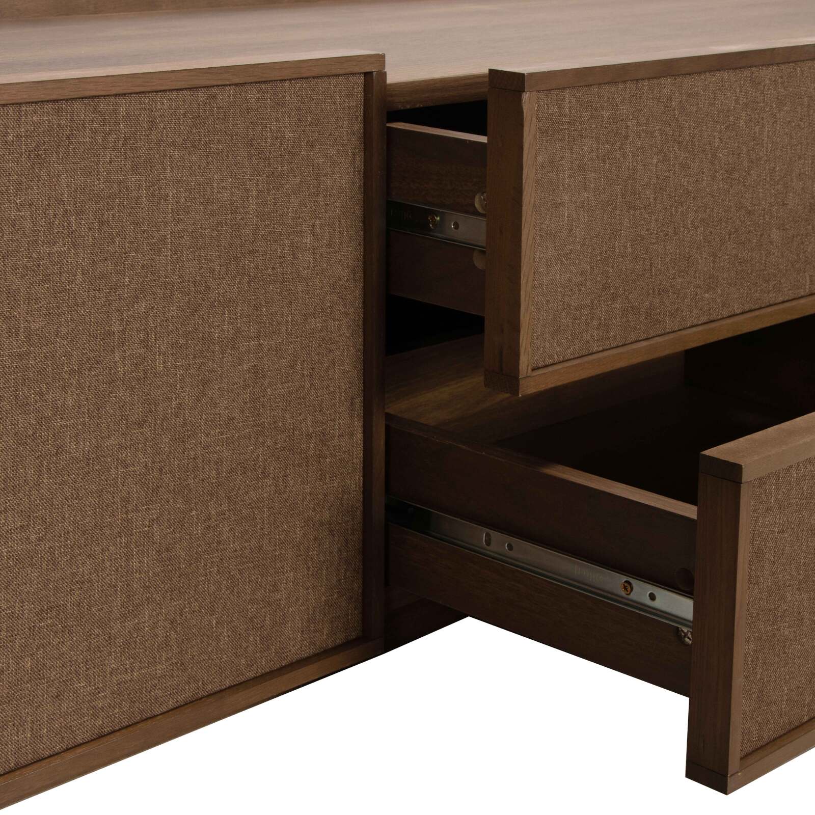 Mobile TV in effetto legno 150 cm in tessuto stile scandinavo