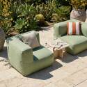Divano modulare da esterno con 2 posti con 2 poltrone angolari