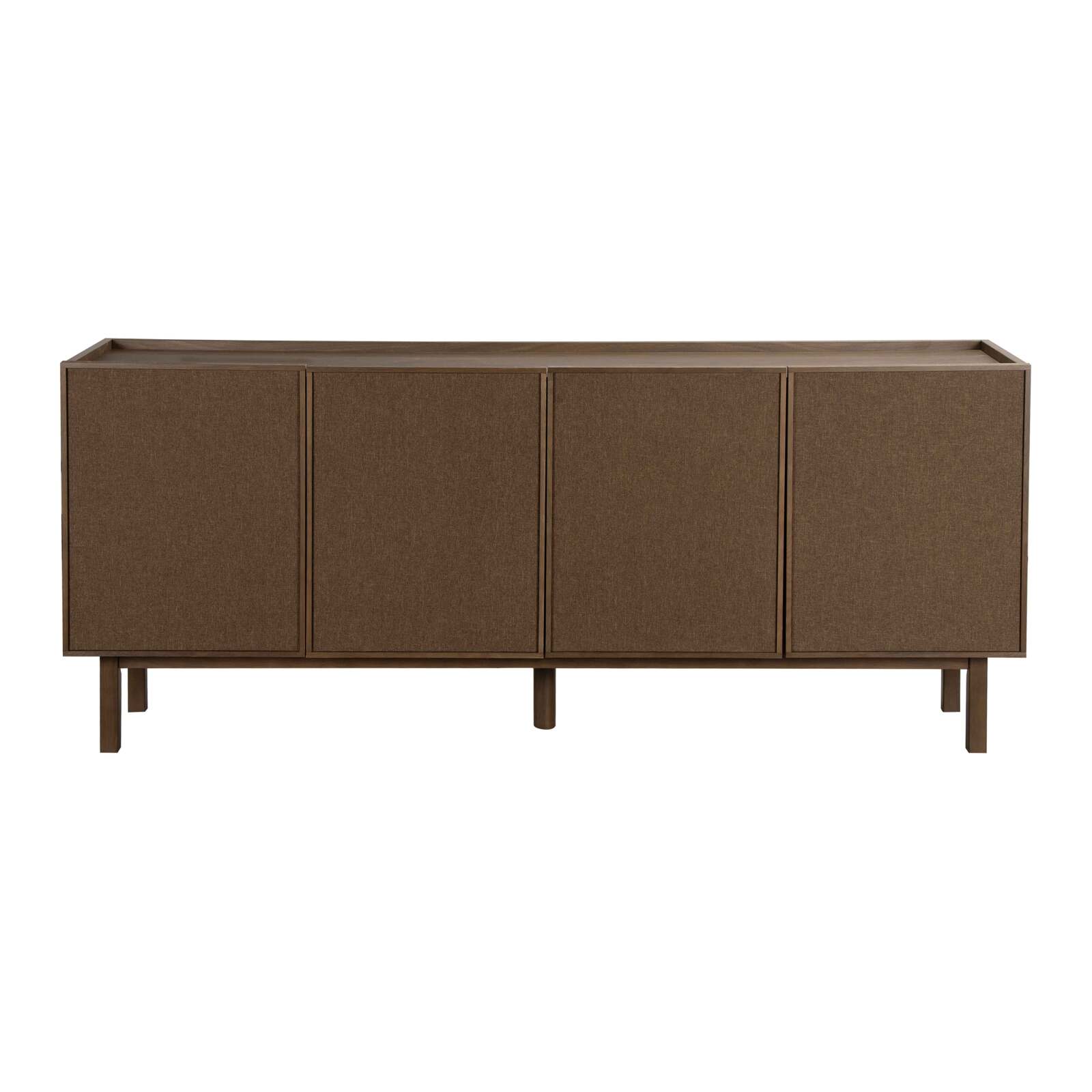 Buffet effetto legno e tessuto 4 ante 180 cm stile scandinavo