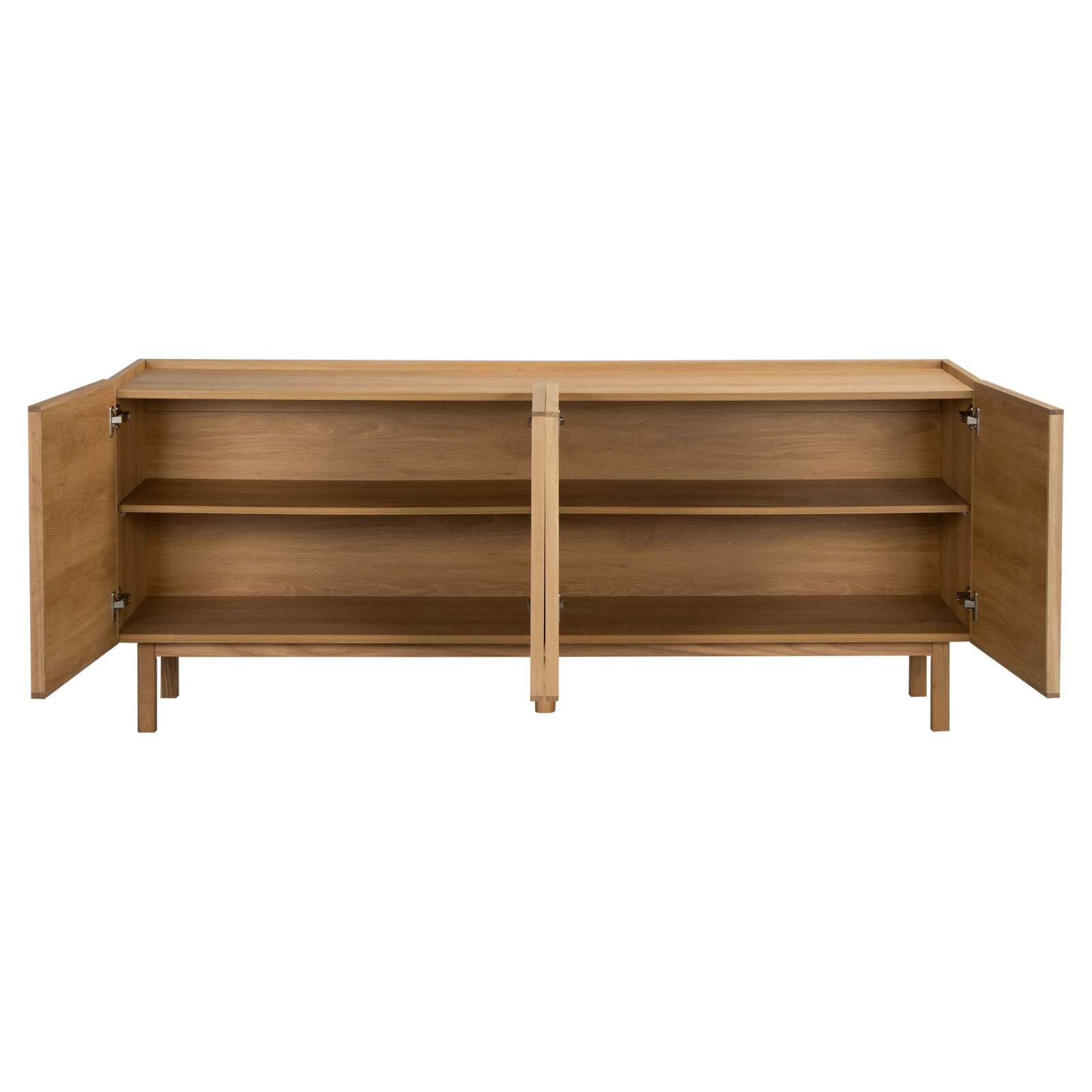 Buffet effetto legno e tessuto 4 ante 180 cm stile scandinavo