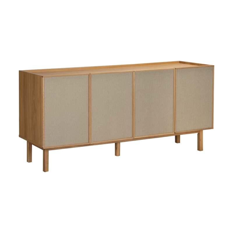 Buffet effetto legno e tessuto 4 ante 180 cm stile scandinavo