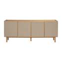 Buffet effetto legno e tessuto 4 ante 180 cm stile scandinavo