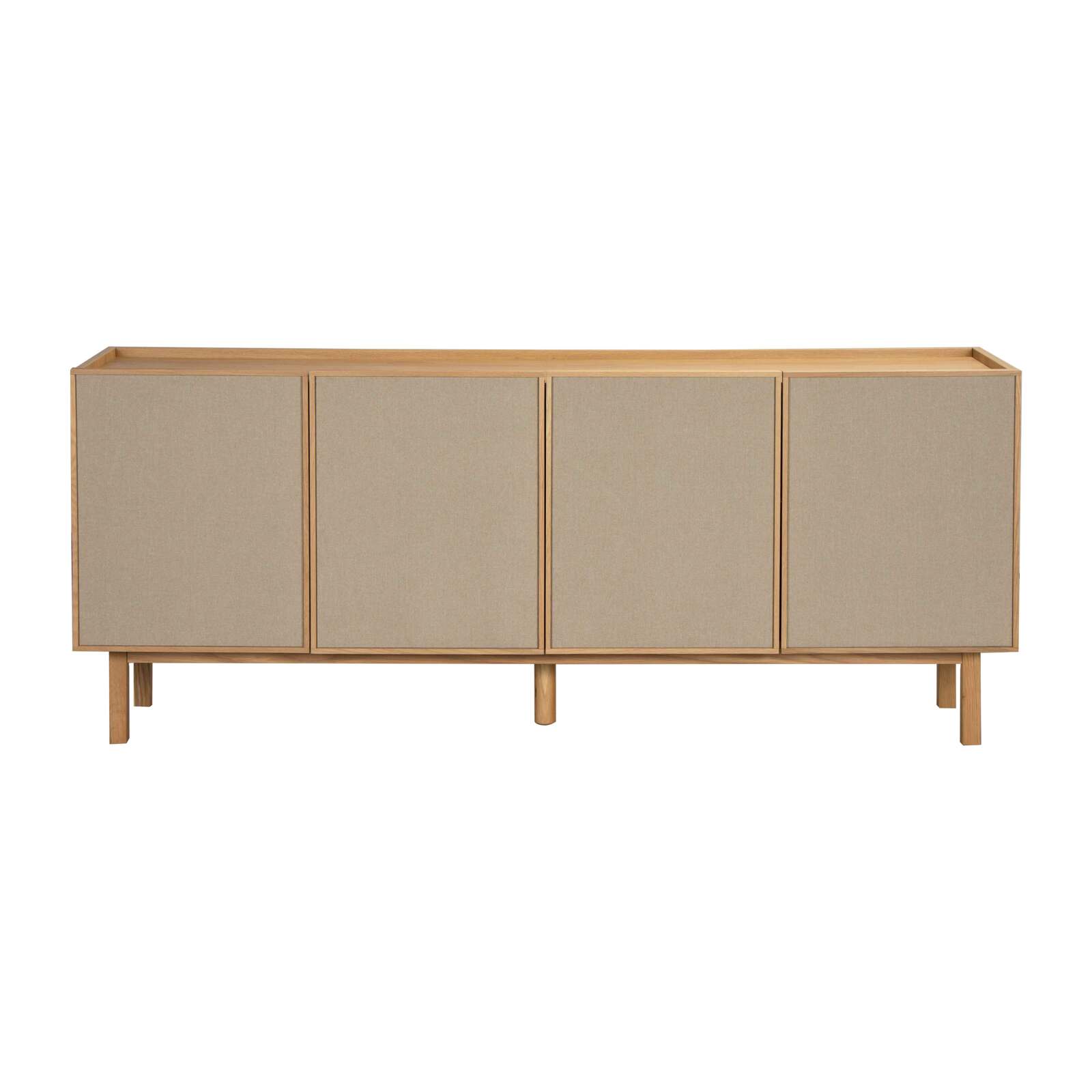 Buffet effetto legno e tessuto 4 ante 180 cm stile scandinavo