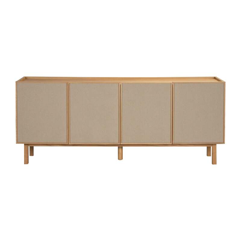 Buffet effetto legno e tessuto 4 ante 180 cm stile scandinavo (5/9)