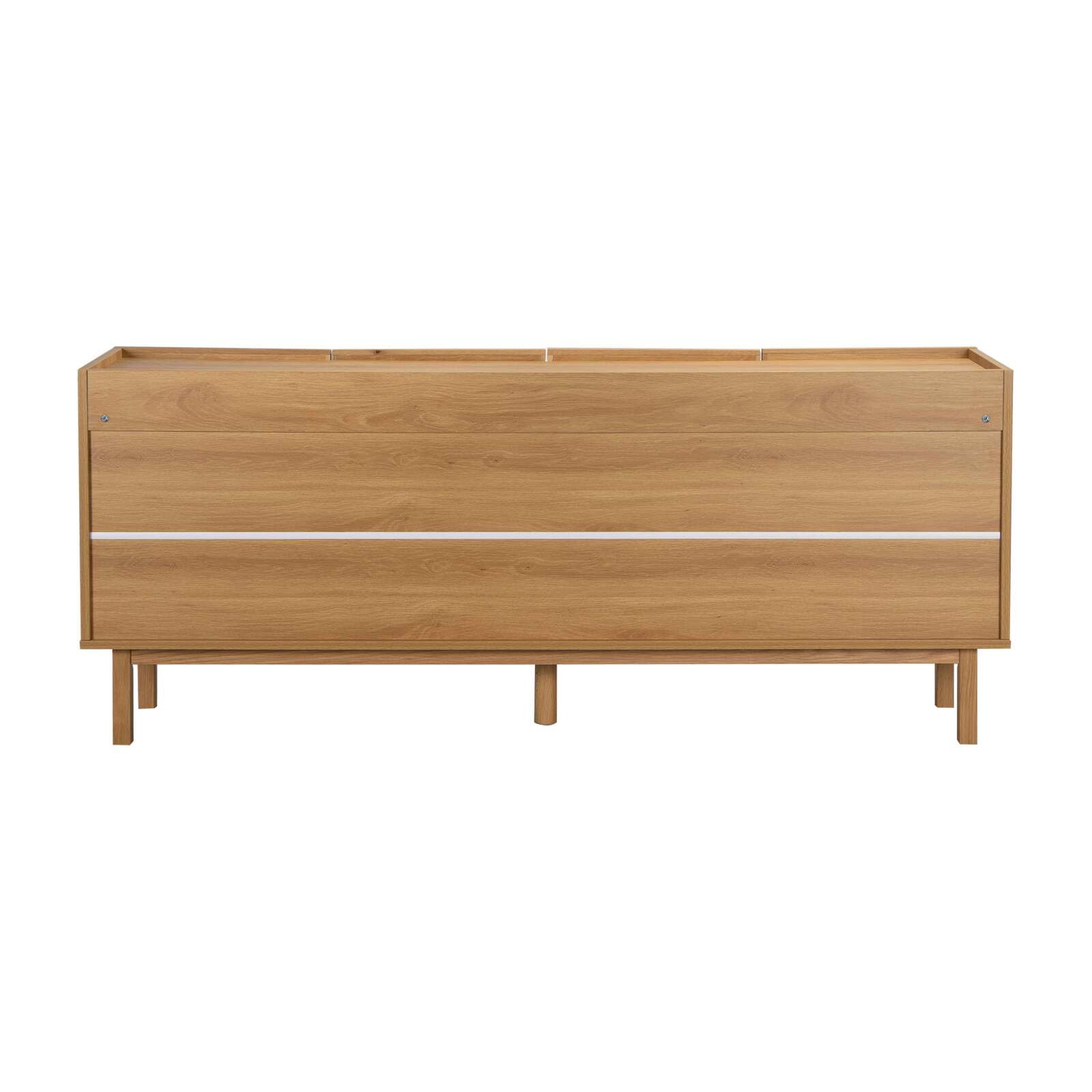 Buffet effetto legno e tessuto 4 ante 180 cm stile scandinavo