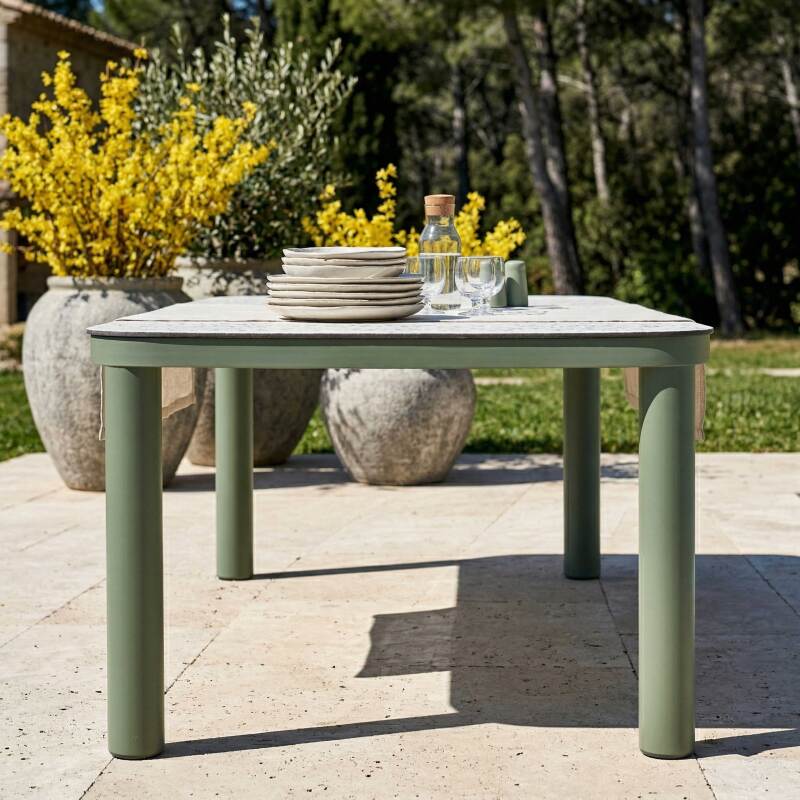 Tavolo da giardino struttura in alluminio per 8 persone 213x90 cm (3/7)