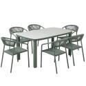 Tavolo da giardino struttura in alluminio per 6 persone 150x90 cm e 6 sedie in textilene