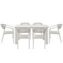 Tavolo da giardino struttura in alluminio per 6 persone 150x90 cm e 6 sedie in textilene