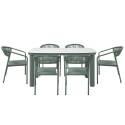Tavolo da giardino struttura in alluminio per 6 persone 150x90 cm e 6 sedie in textilene