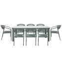 Tavolo da giardino struttura in alluminio per 8 persone 213x90 cm e 8 sedie in textilene