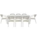 Tavolo da giardino struttura in alluminio per 8 persone 213x90 cm e 8 sedie in textilene