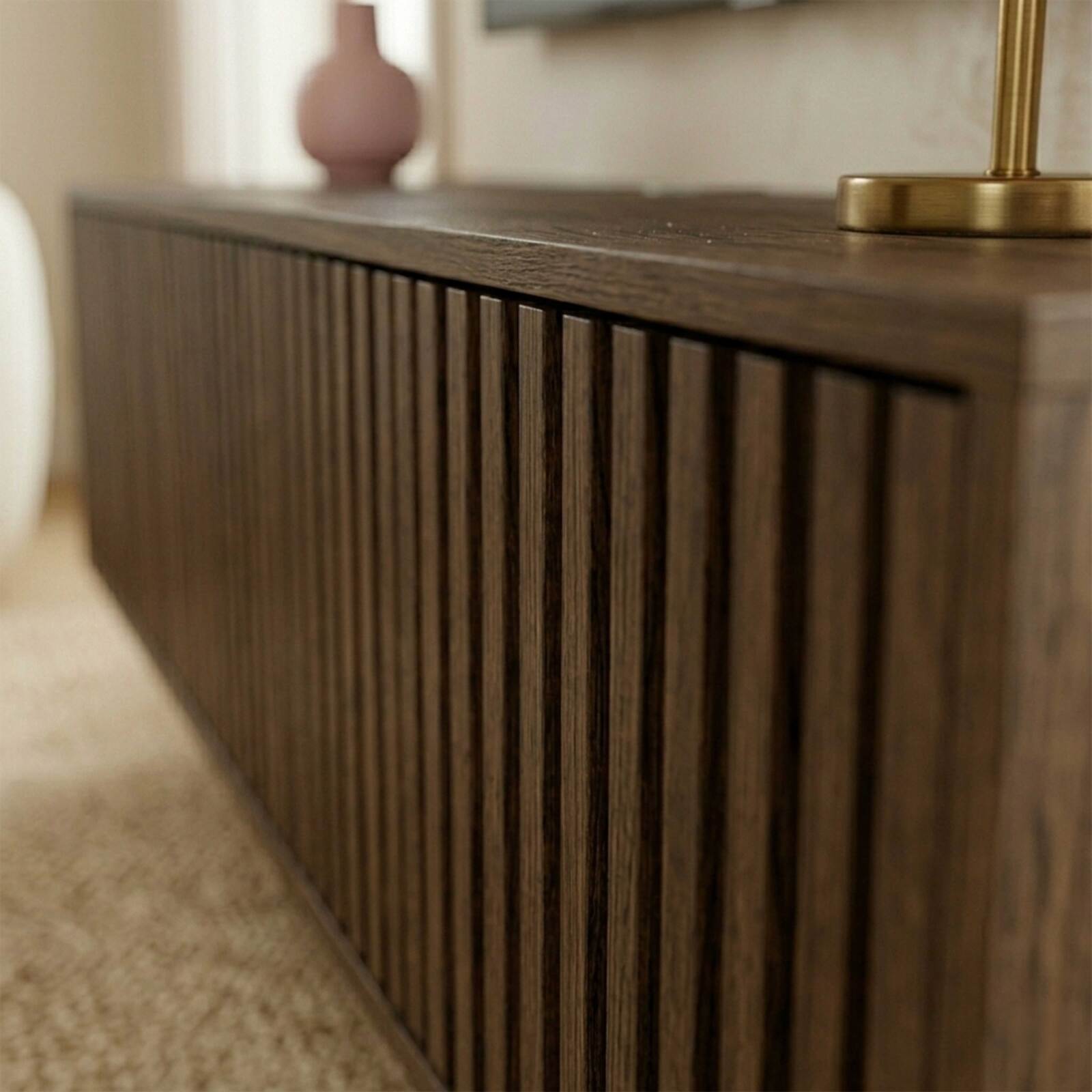 Mobile TV sospeso effetto legno chario 120 cm stile scandinavo