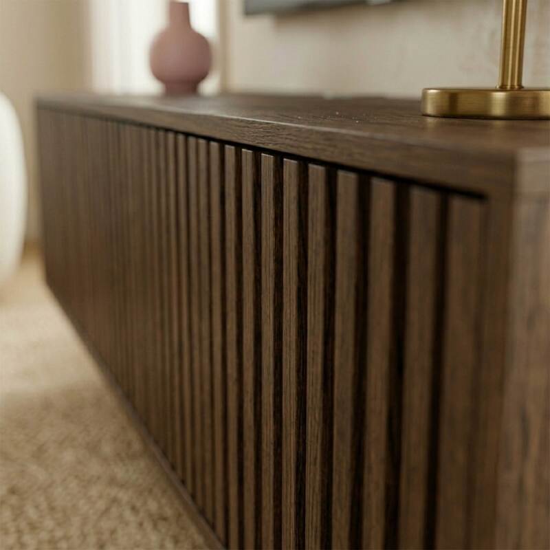 Mobile TV sospeso effetto legno chario 120 cm stile scandinavo (3/9)