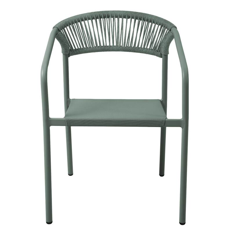 Sedia da giardino in alluminio e rattan sintetico con braccioli (4/7)