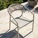 Sedia da giardino in alluminio e rattan sintetico con braccioli