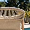 Sedia da giardino in alluminio e rattan sintetico con braccioli