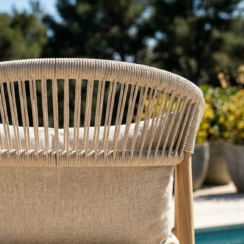 Sedia da giardino in alluminio e rattan sintetico con braccioli (3/7)