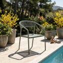 Sedia da giardino in alluminio e rattan sintetico con braccioli