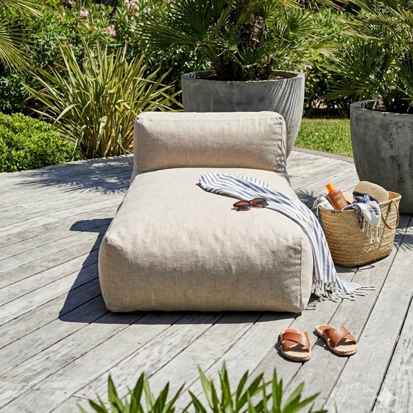Chaise longue per divano modulare da esterno