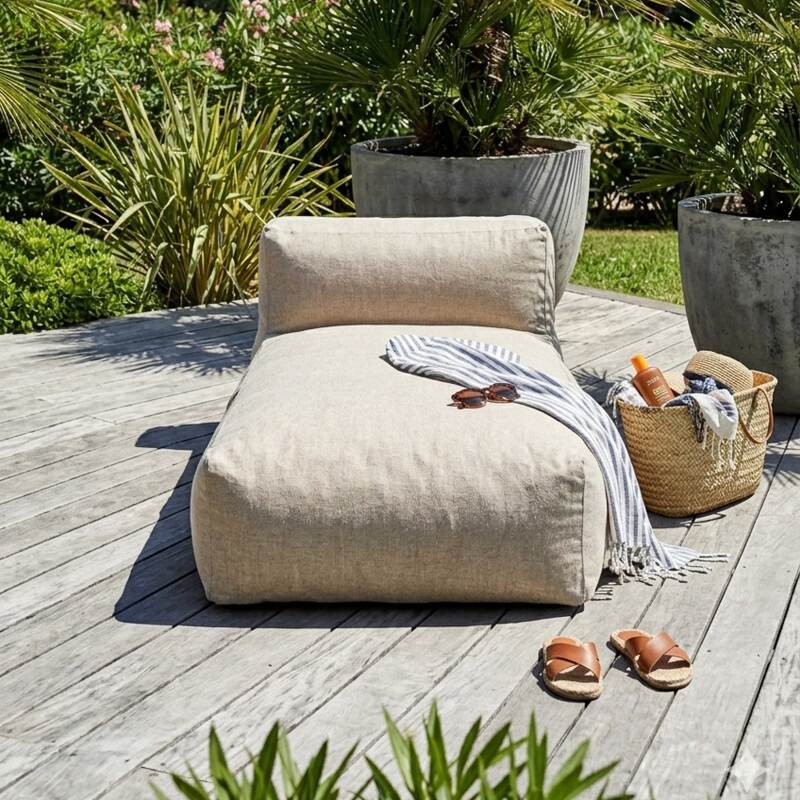 Chaise longue per divano modulare da esterno