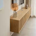 Mobile TV sospeso effetto legno chario 160 cm stile scandinavo