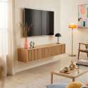Mobile TV sospeso effetto legno chario 160 cm stile scandinavo