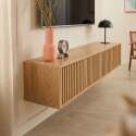 Mobile TV sospeso effetto legno chario 160 cm stile scandinavo