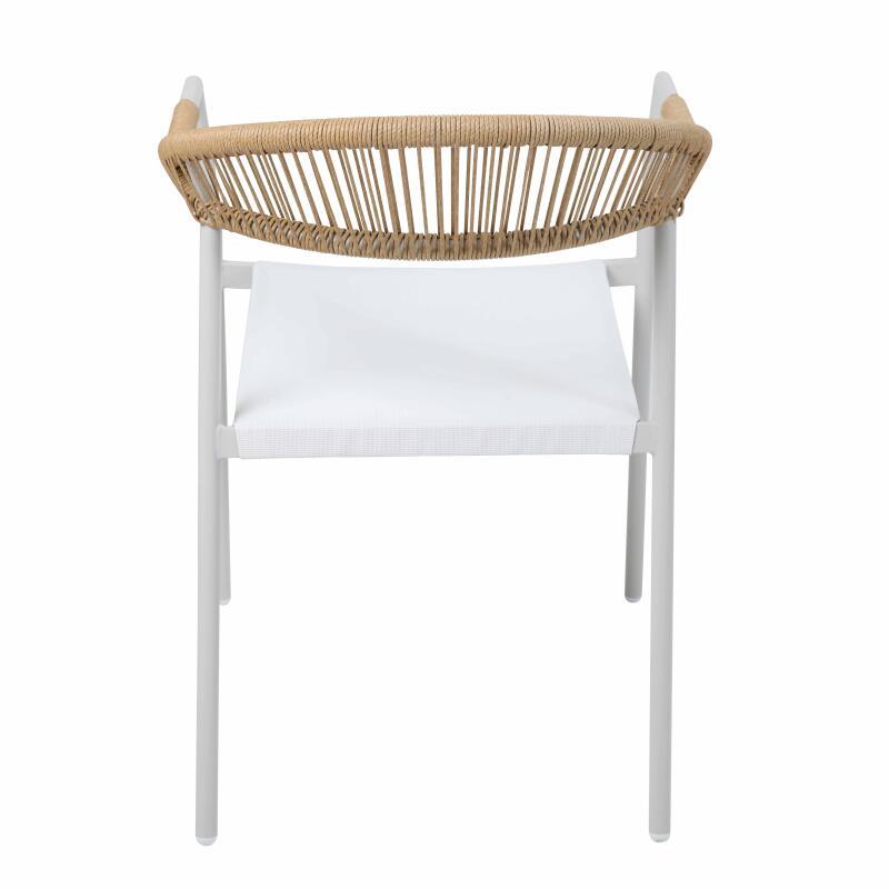 Sedia da giardino in metallo e rattan sintetico con braccioli (4/6)