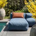 Divano modulare da esterno 7 posti con 5 poltrone, 1 poltrona angolare, 1 chaise longue e 1 pouf