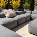 Divano modulare da esterno 7 posti con 5 poltrone, 1 poltrona angolare, 1 chaise longue e 1 pouf